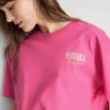 Tricou oversized cu imprimeu grafic, din bumbac, în nuanța havana