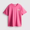 Tricou oversized cu imprimeu grafic, din bumbac, în nuanța havana