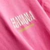 Tricou oversized cu imprimeu grafic, din bumbac, în nuanța havana