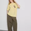 Tricou oversized din bumbac, în stil boyfriend, cu imprimeu grafic