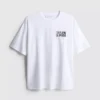 Tricou oversized din bumbac, în stil boyfriend, cu imprimeu grafic