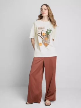 Tricou oversized din bumbac, în stil retro