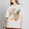 Tricou oversized din bumbac, în stil retro