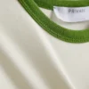 Tricou pentru bebeluși din bumbac cu imprimeu și guler tip „ringer”