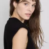 Tricou scurt, fără mâneci, cu umeri căptușiți Tricou scurt, fără mâneci, cu umeri căptușiți