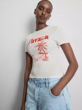 Tricou scurt pentru bebeluși, cu imprimeu grafic, din bumbac