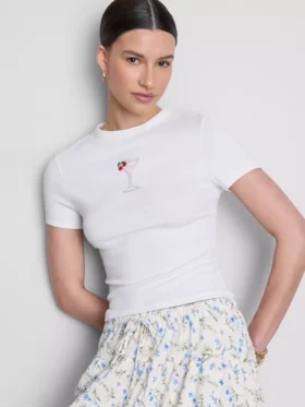 Tricou scurt pentru bebeluși, din bumbac cu mărgele