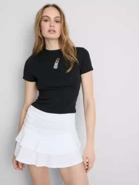 Tricou scurt pentru bebeluși, din bumbac cu mărgele