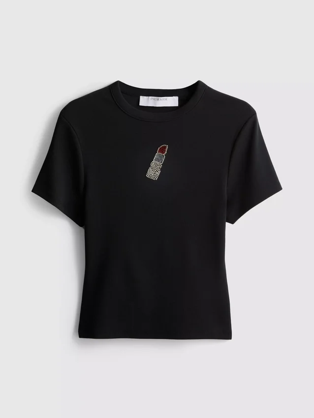 Tricou scurt pentru bebeluși, din bumbac cu mărgele Tricou scurt pentru bebeluși, din bumbac cu mărgele