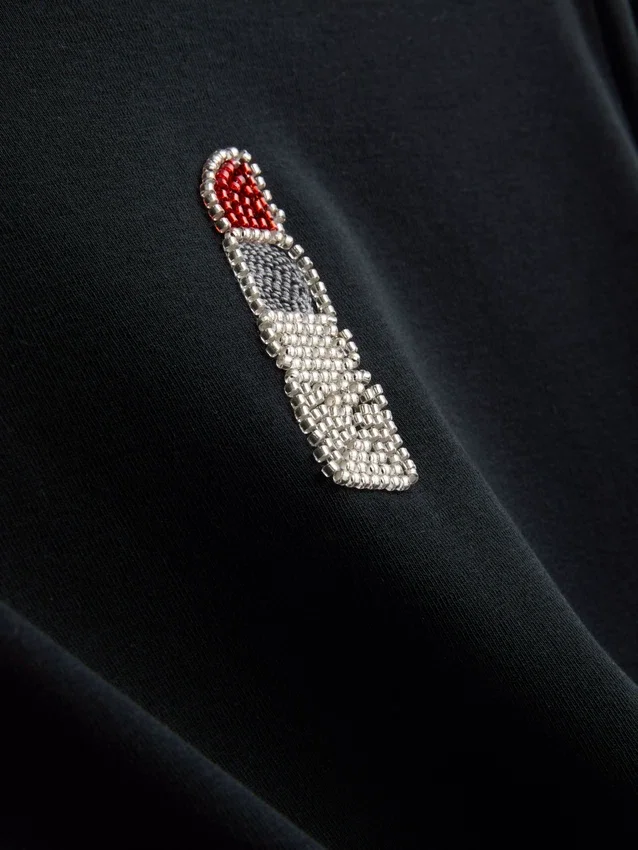 Tricou scurt pentru bebeluși, din bumbac cu mărgele Tricou scurt pentru bebeluși, din bumbac cu mărgele