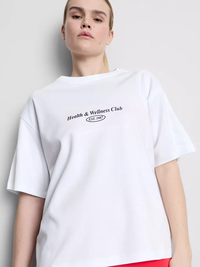 Tricou sport lejer din bumbac cu imprimeu Tricou sport lejer din bumbac cu imprimeu